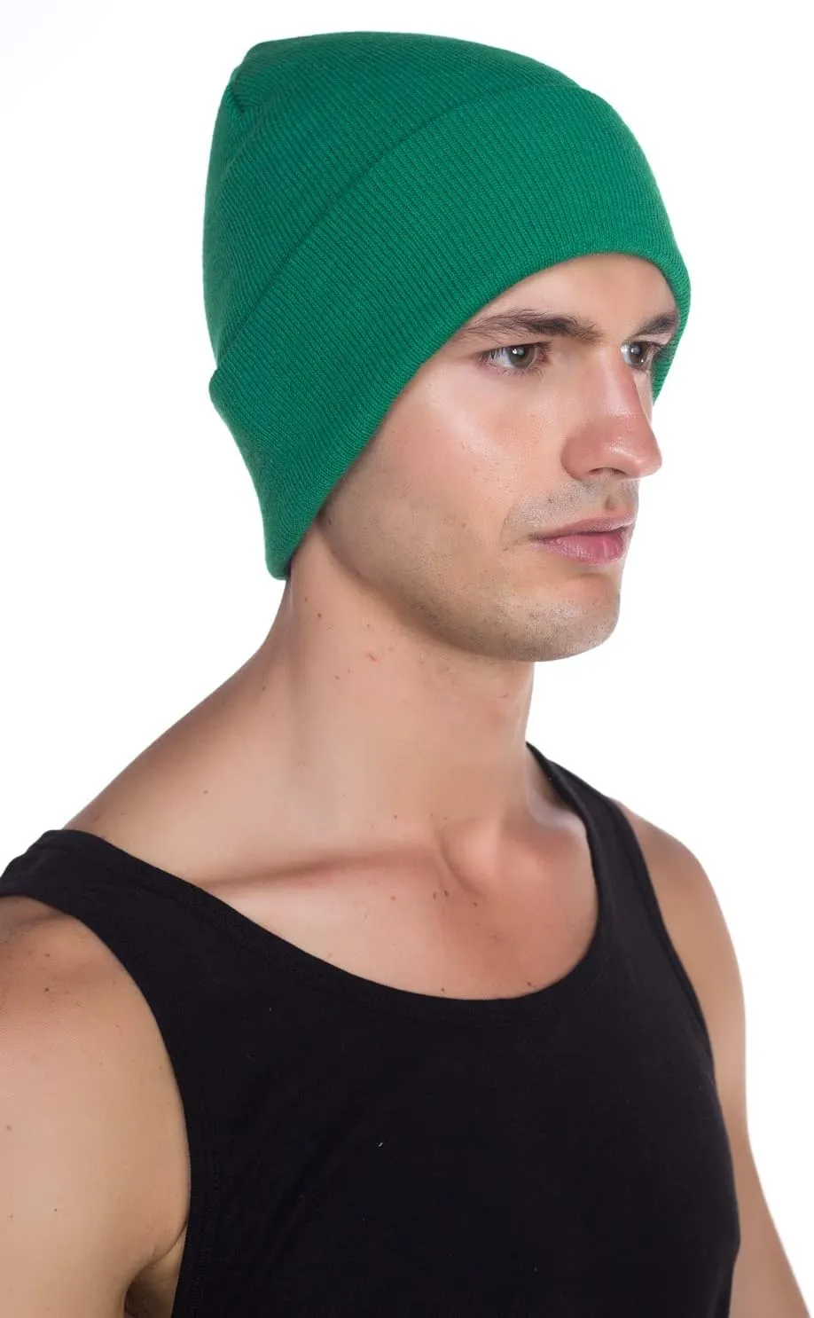 Top Level Beanie Men Women - Unisex Cuffed Plain Skull Knit Hat Cap
