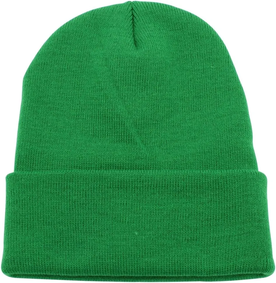 Top Level Beanie Men Women - Unisex Cuffed Plain Skull Knit Hat Cap