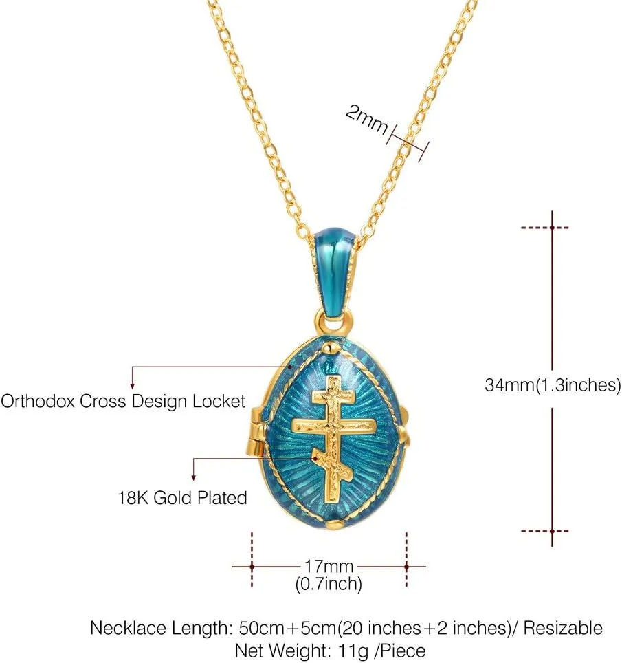 U7 Russian Orthodox Cross Pendant/Praying Hands/Ichthys Sign for Men Women Stainless Steel 18K Gold Plated Jesus Pendant Christian Religious Necklaces, Length 22" Silver Black Gold