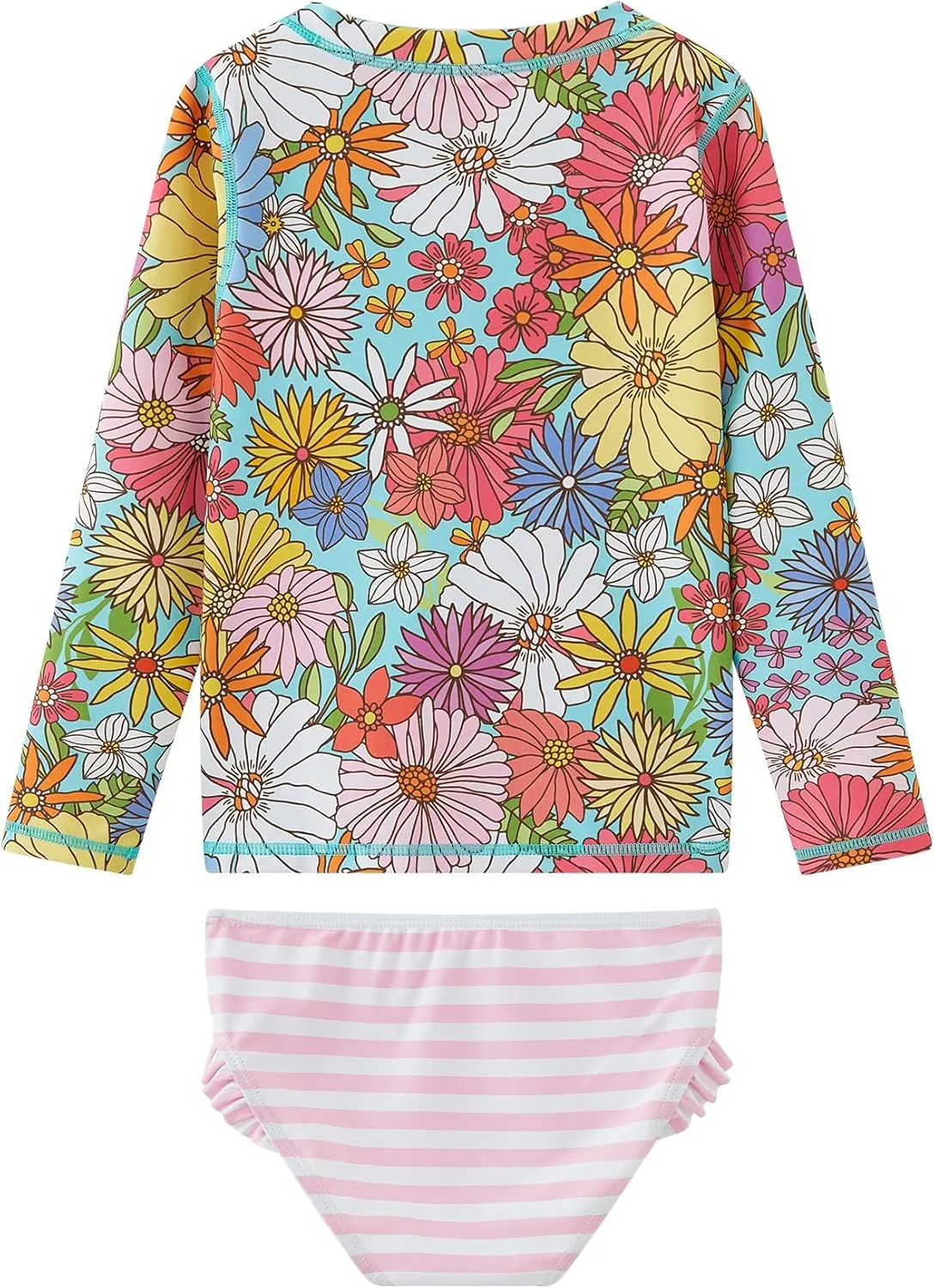 UMELOK Toddler and Little Girls Rash Guard Sets with Bikini Bottoms Swimwear