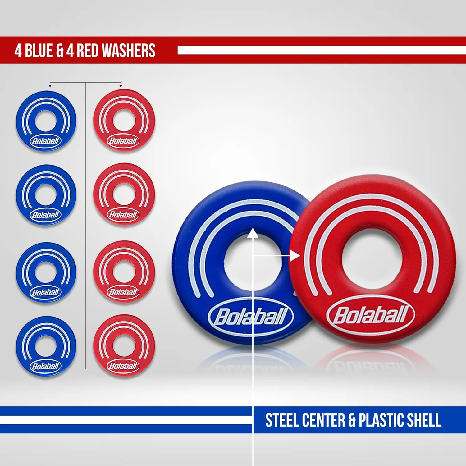 Washer Toss Game Outdoor Games Giant Yard & Lawn Games | Set of 2 Solid Wood Targets and 2.5-inch Washers Toss Rings| Bulls-Eye Pitching Board| Backyard Beach Camping Party