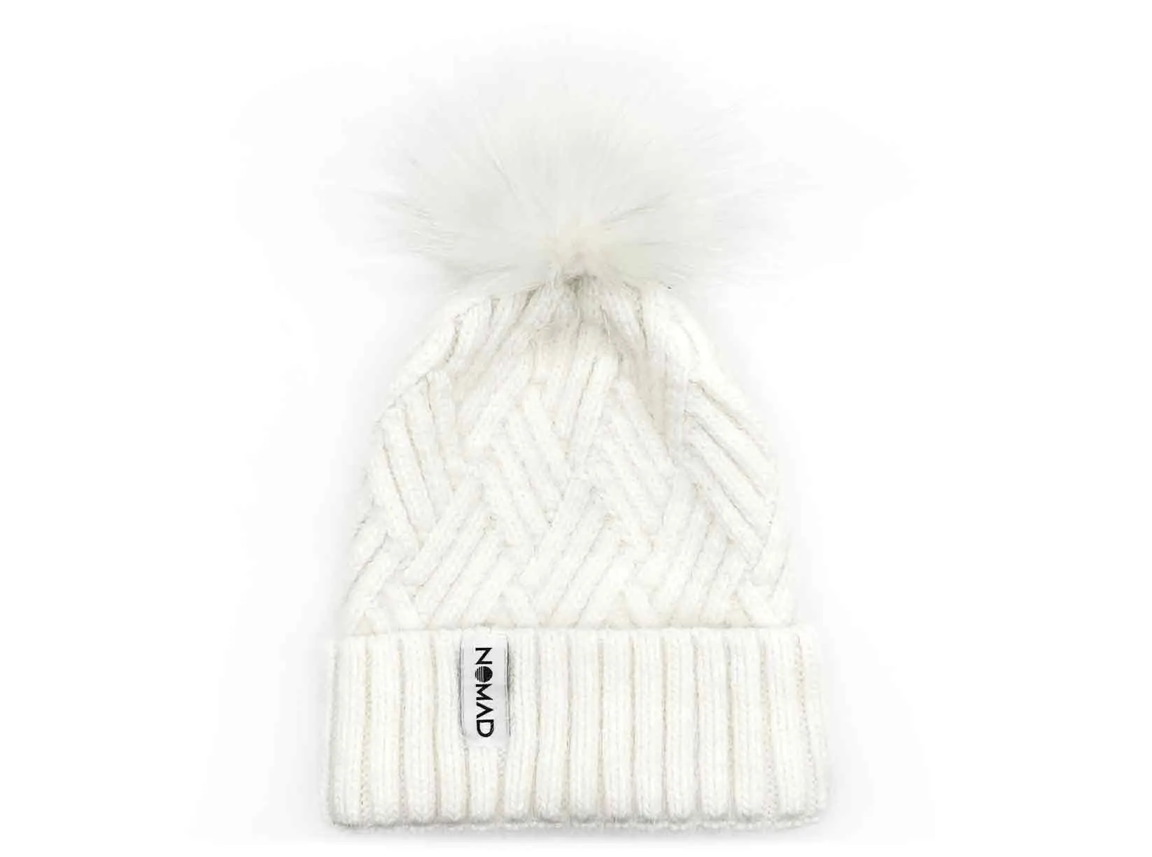 White Bobble Beanie
