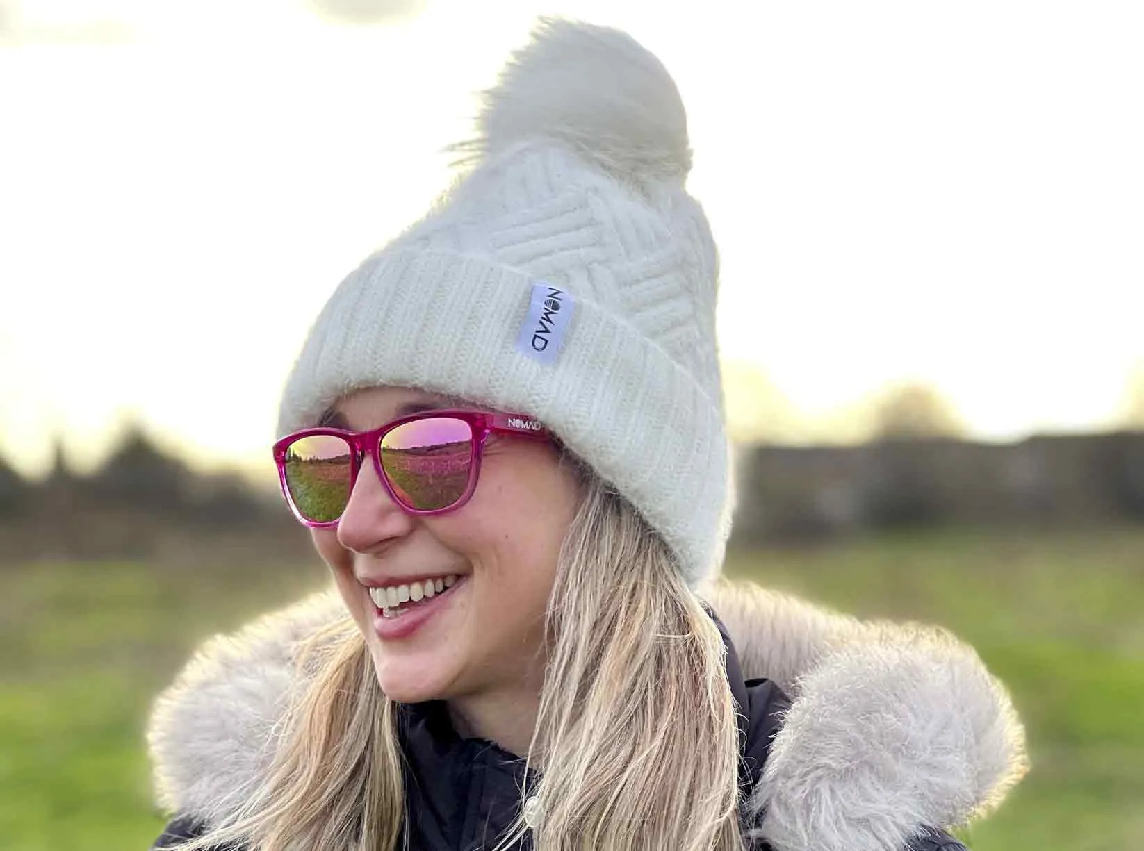 White Bobble Beanie
