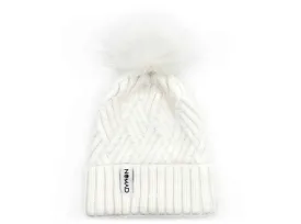White Bobble Beanie