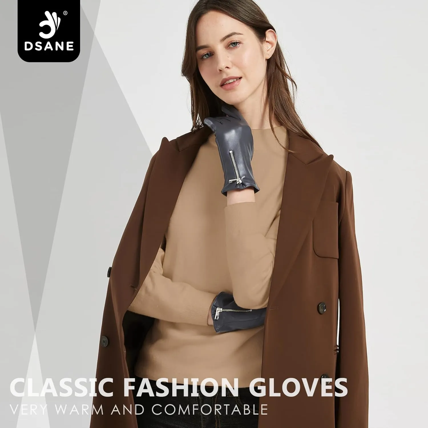 Winter Leather Gloves for Women, Touchscreen Texting Warm Driving Gloves