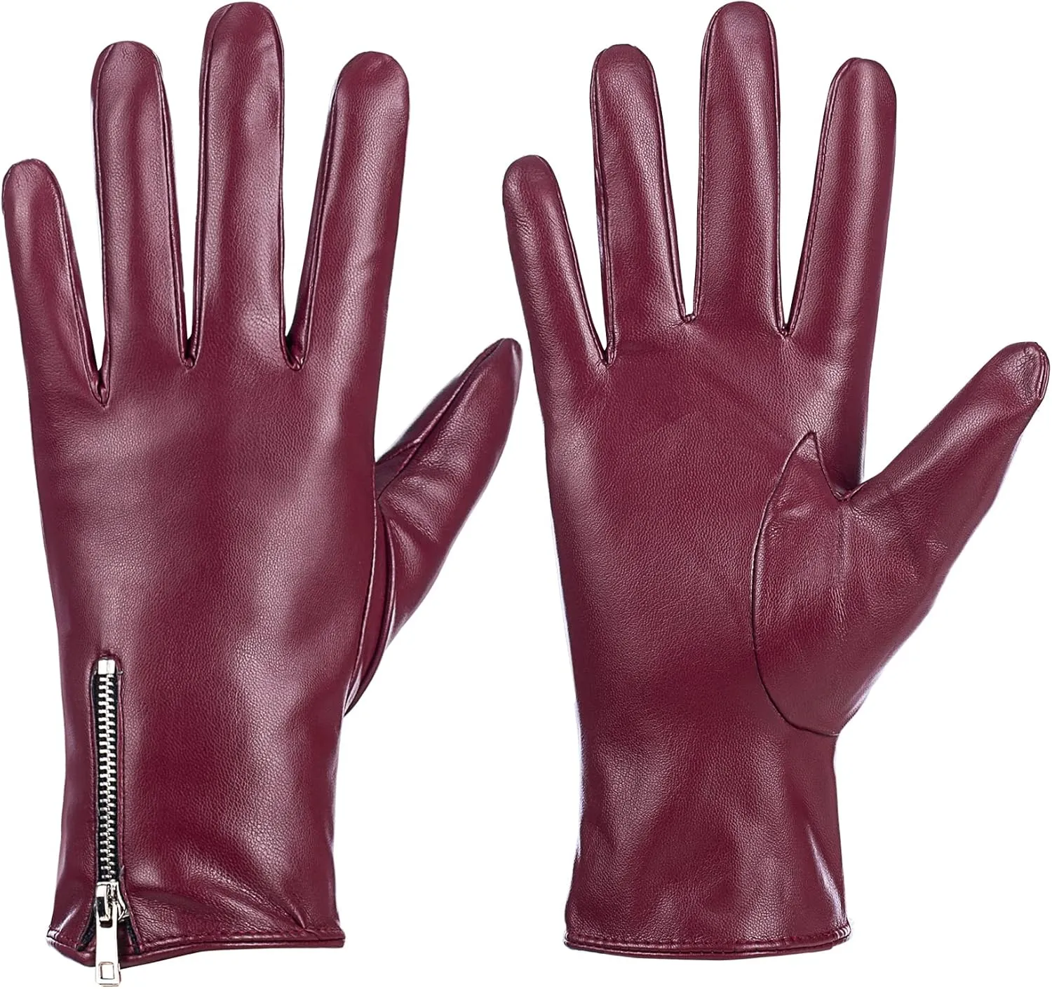 Winter Leather Gloves for Women, Touchscreen Texting Warm Driving Gloves