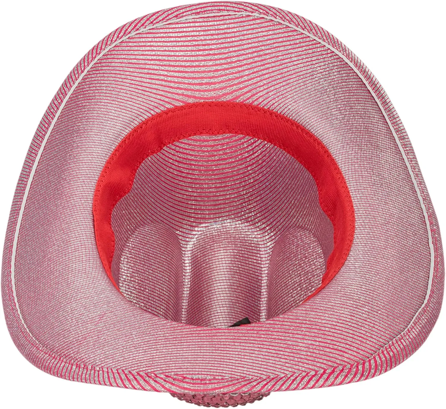 Women Rodeo-Western Felt-Cowboy-Hat Bling-Rhinestone-Decor Glitter-Disco-Ball Cowgirl-Hat Diamond Roll-Up-Brim Fedora Medium
