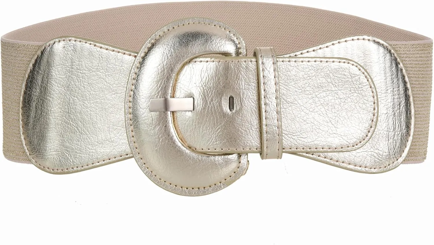 Women's Wide Stretchy Cinch Belt Vintage Chunky Buckle Elastic Belts for Dress