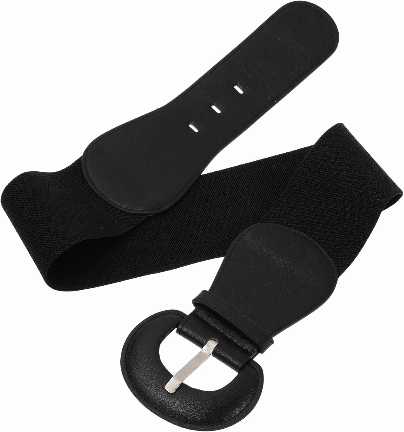 Women's Wide Stretchy Cinch Belt Vintage Chunky Buckle Elastic Belts for Dress