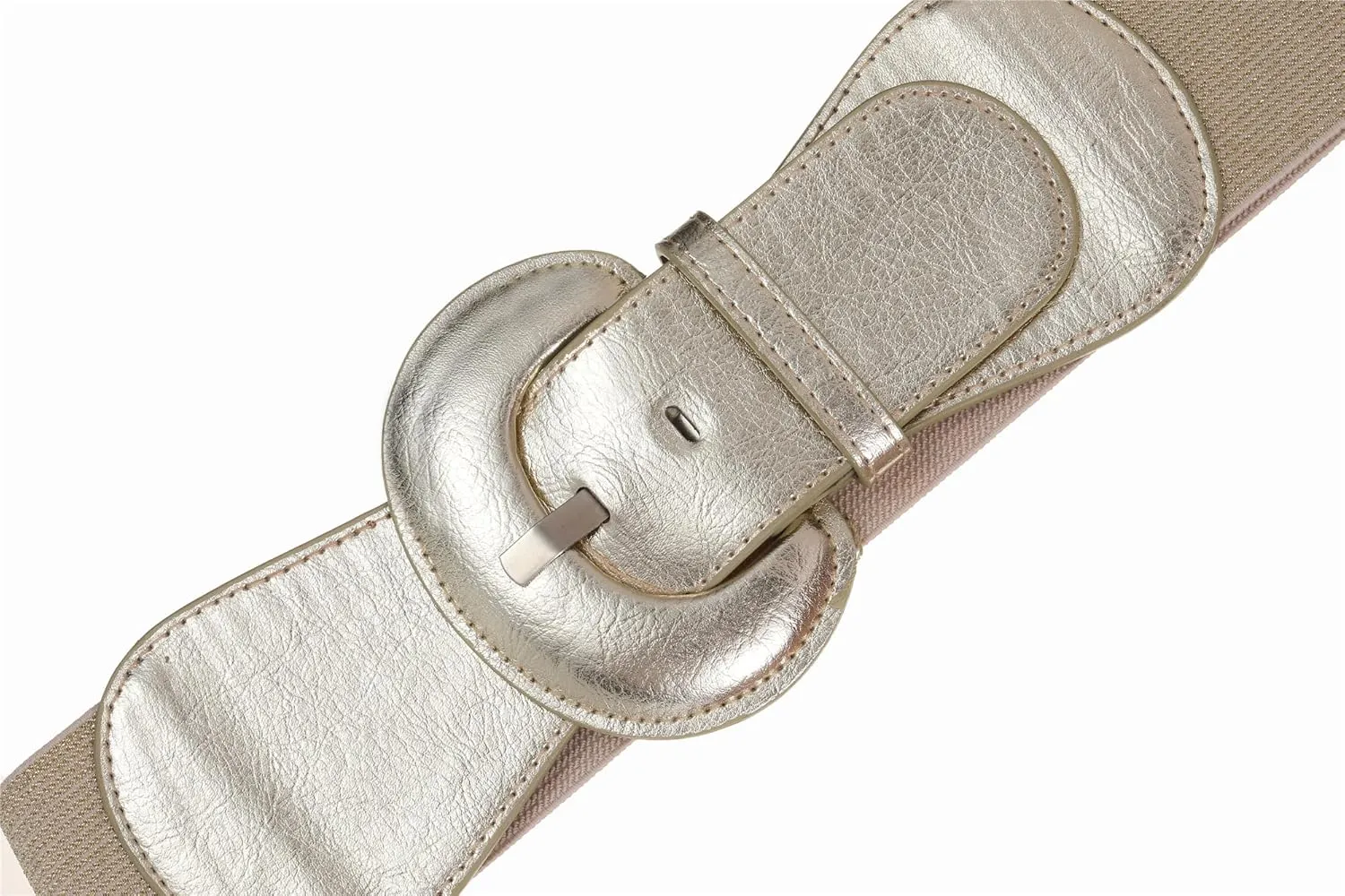 Women's Wide Stretchy Cinch Belt Vintage Chunky Buckle Elastic Belts for Dress