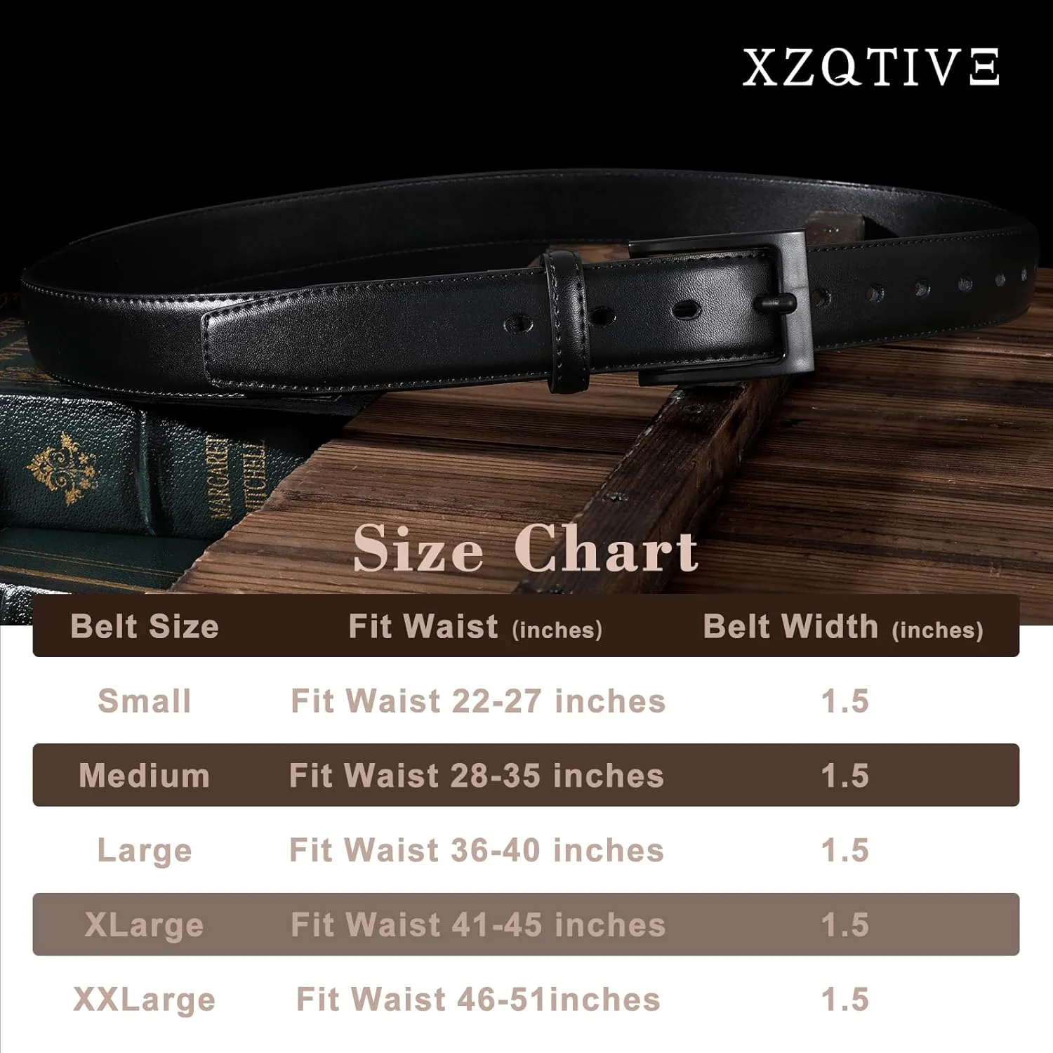 XZQTIV TSA Belt For Men Metal Free Dress Belts Hypoallergenic Leather Belt With Black Buckle Nickle Free