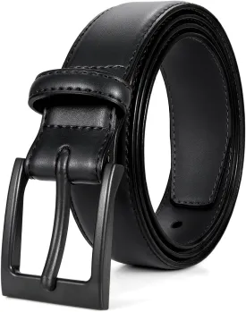 XZQTIV TSA Belt For Men Metal Free Dress Belts Hypoallergenic Leather Belt With Black Buckle Nickle Free