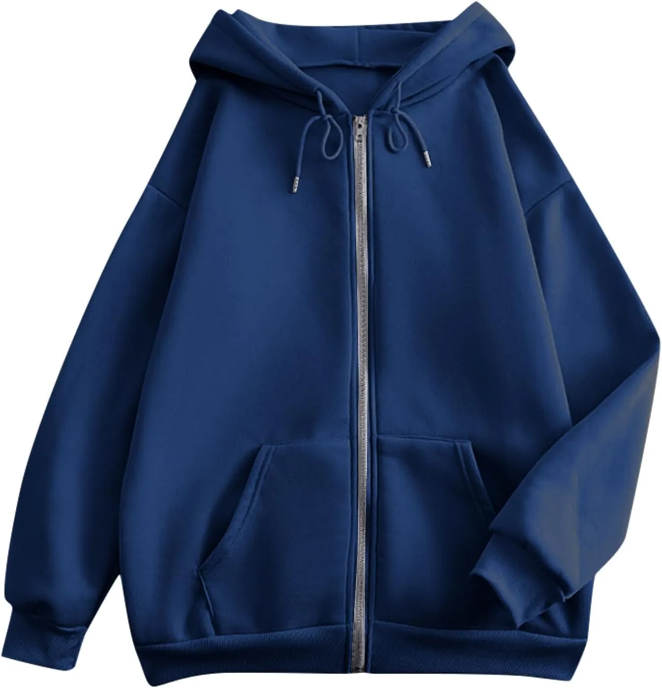 Zip Up Hoodie Women Plain Oversized Sweatshirts Fall Fashion Outfits 2025 Soft Casual Warm Jacket Winter Clothes