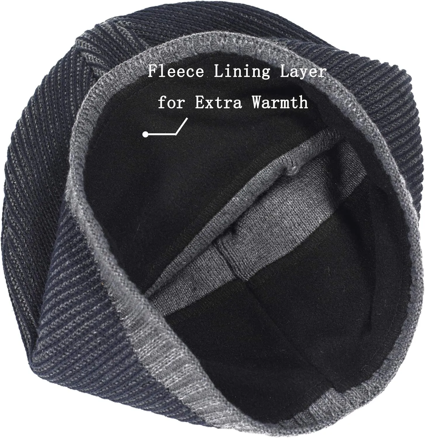 ZLYC Men Fashion Knit Fisherman Beanie Hat Winter Warm Thick Skull Cap
