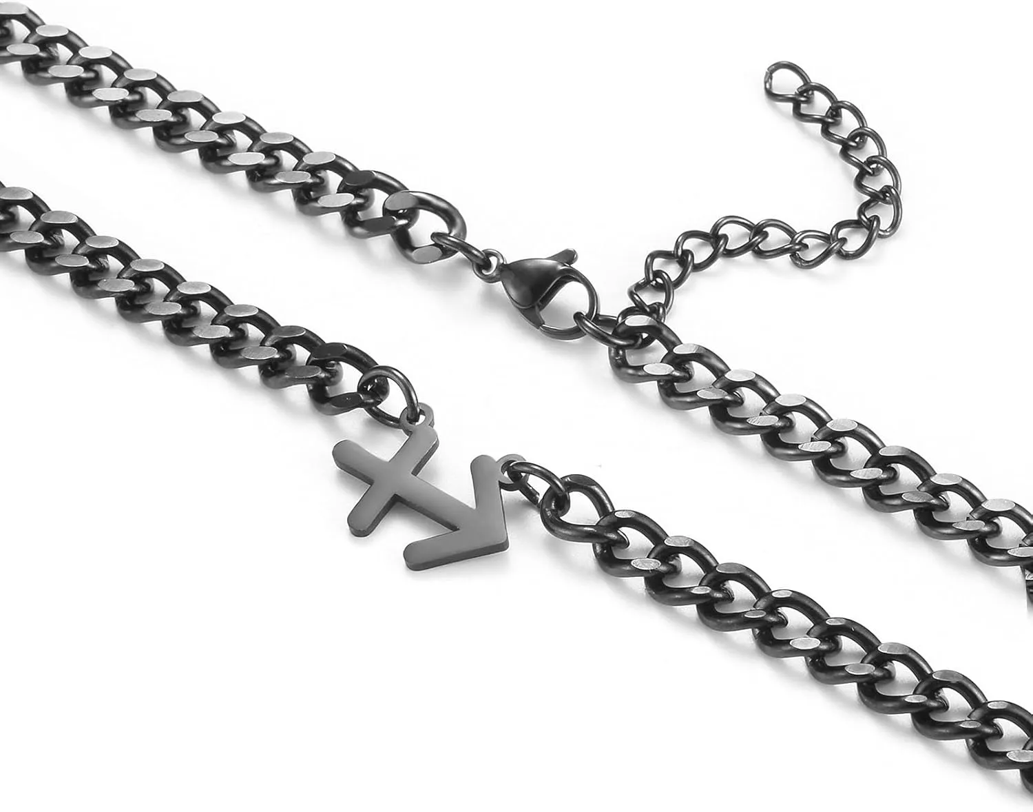 Zodiac Sign Pendant Necklaces for Women Men Stainless Steel Leo Constellation Horoscope Astrology Jewelry, 6.5mm Diamond Cut Cuban Link Curb Chain 18 2 inches